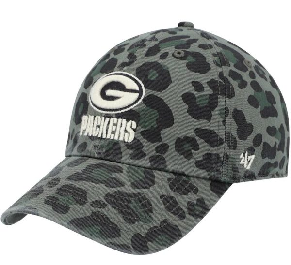 Green Bay Packers Hat '47 Women's Bagheera Clean Up Allover Adjustable - Green
