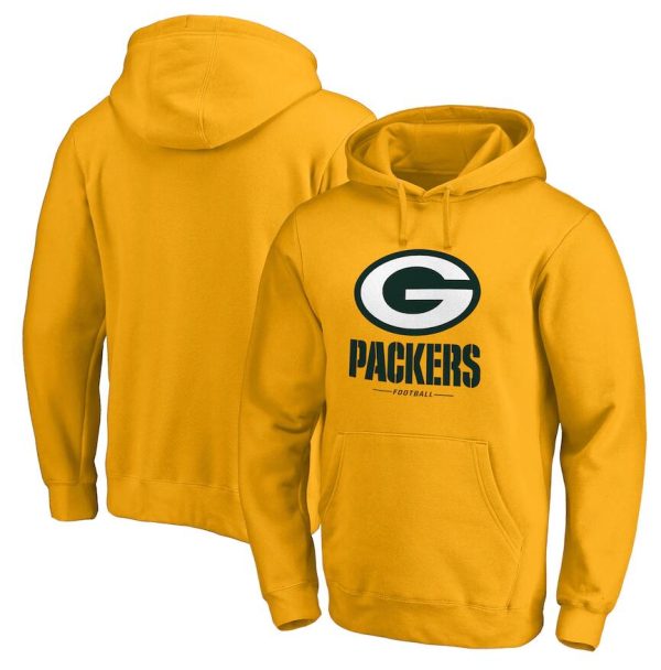 Green Bay Packers Hoodie Team Lockup Pullover - Gold