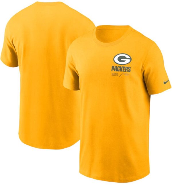 Green Bay Packers T-Shirt Nike Infograph Lockup Performance - Gold