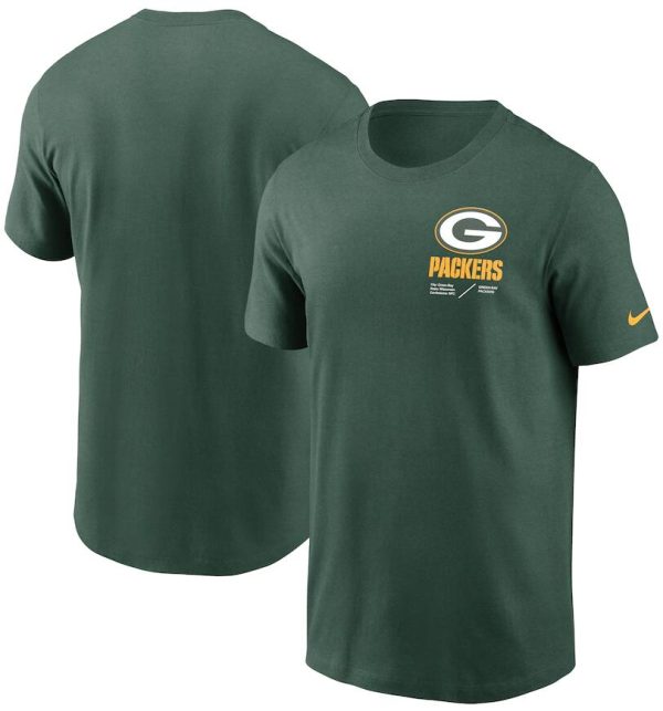 Green Bay Packers T-Shirt Nike Infograph Lockup Performance - Green