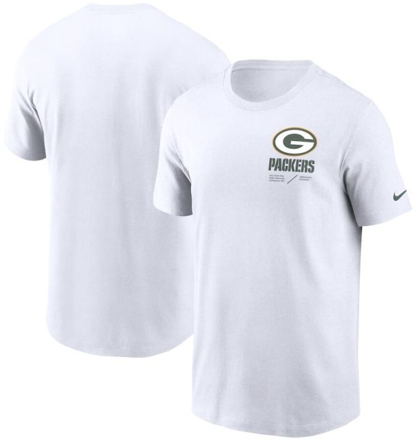Green Bay Packers T-Shirt Nike Infograph Lockup Performance - White
